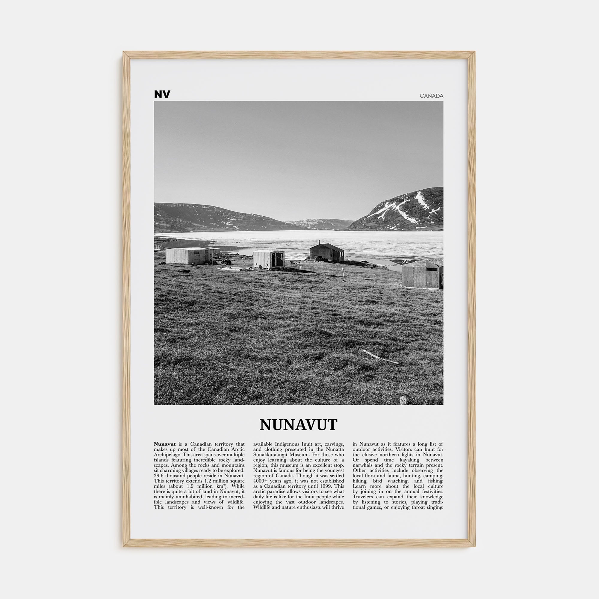 Nunavut Travel B&W Poster