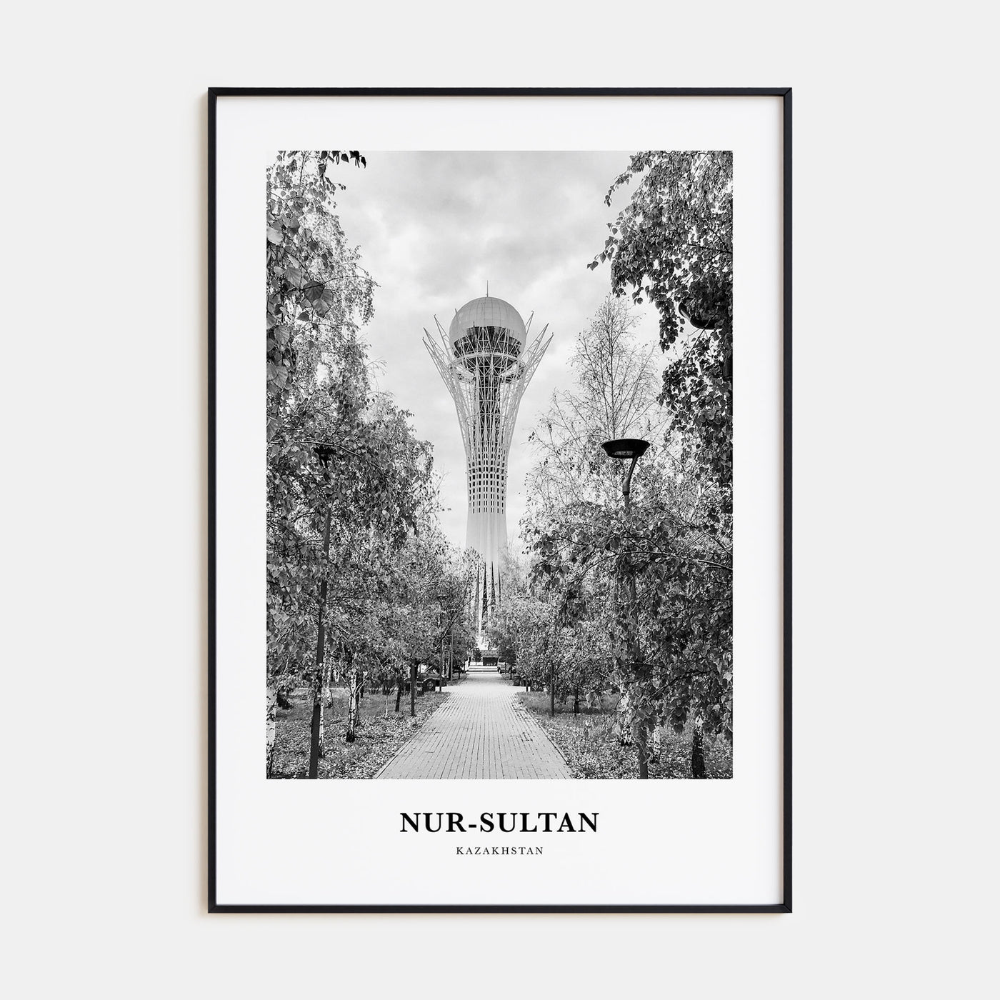 Nur-Sultan Portrait B&W Poster