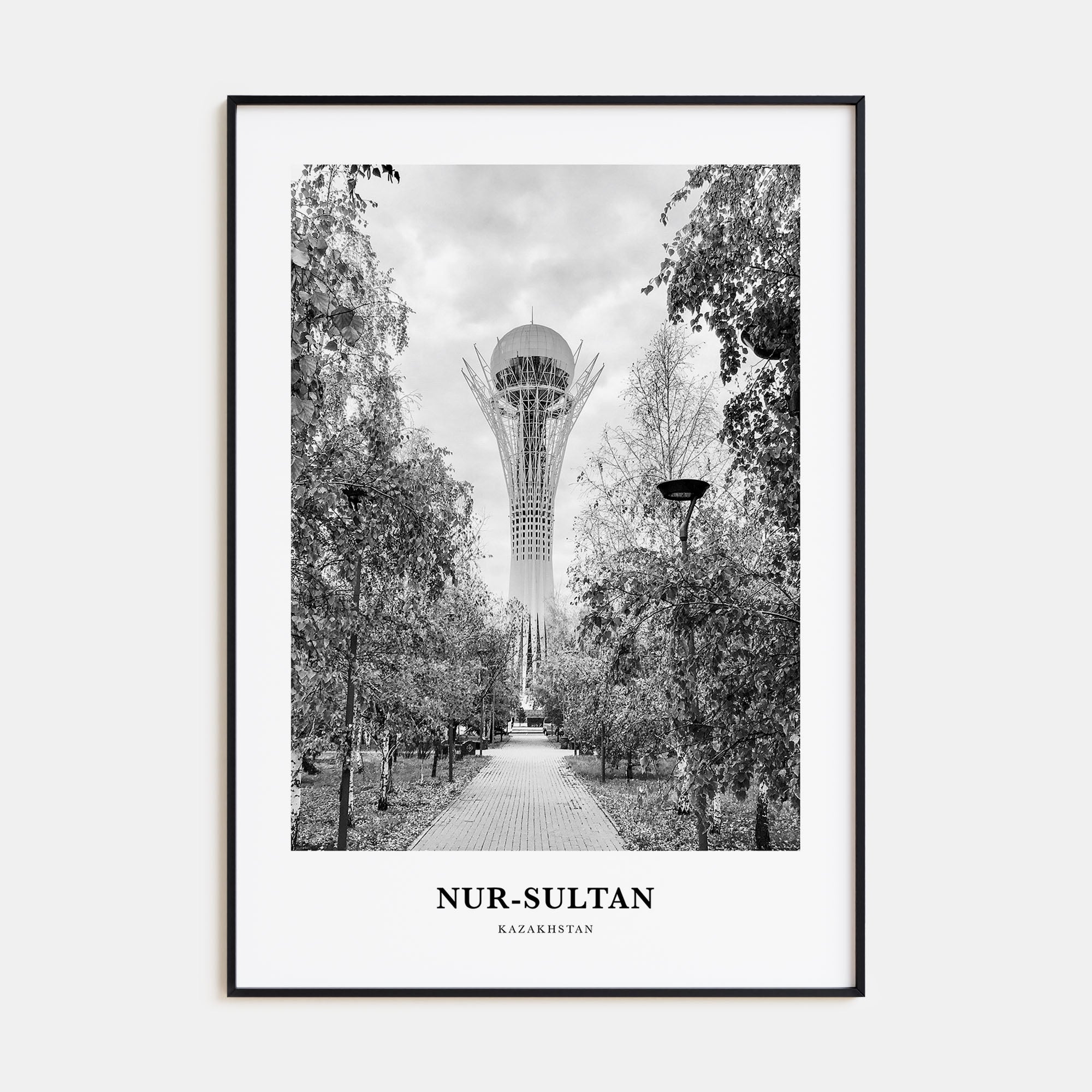 Nur-Sultan Portrait B&W Poster