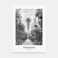 Nur-Sultan Portrait B&W Poster