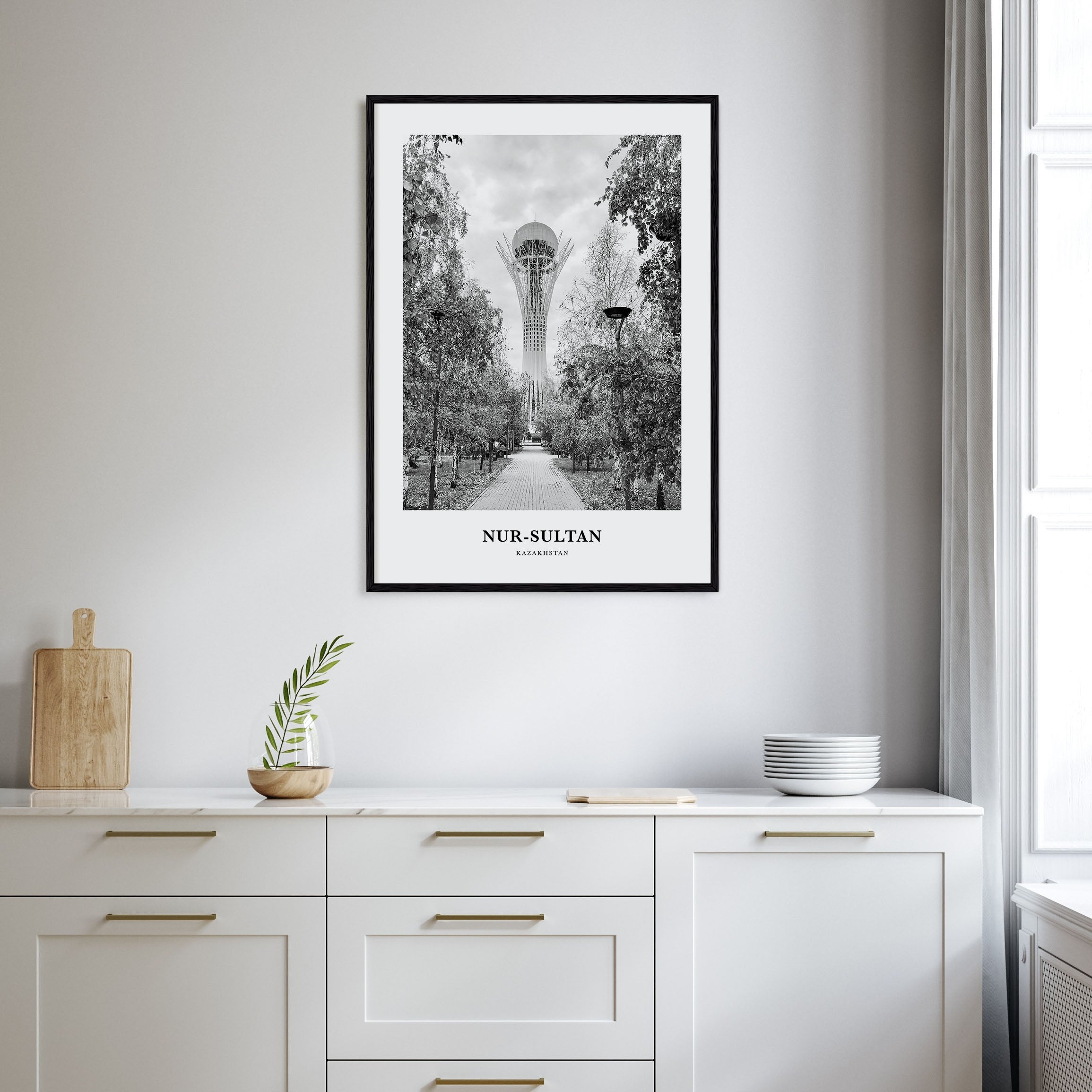 Nur-Sultan Portrait B&W Poster