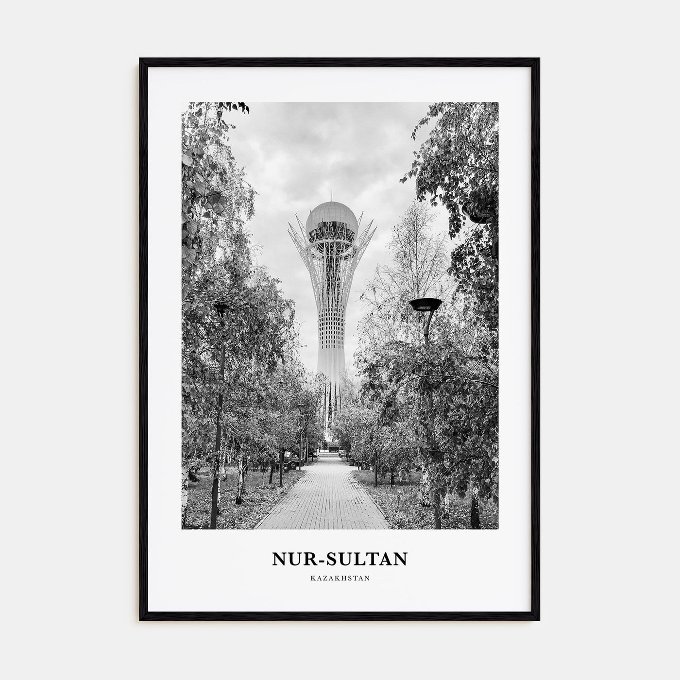 Nur-Sultan Portrait B&W Poster