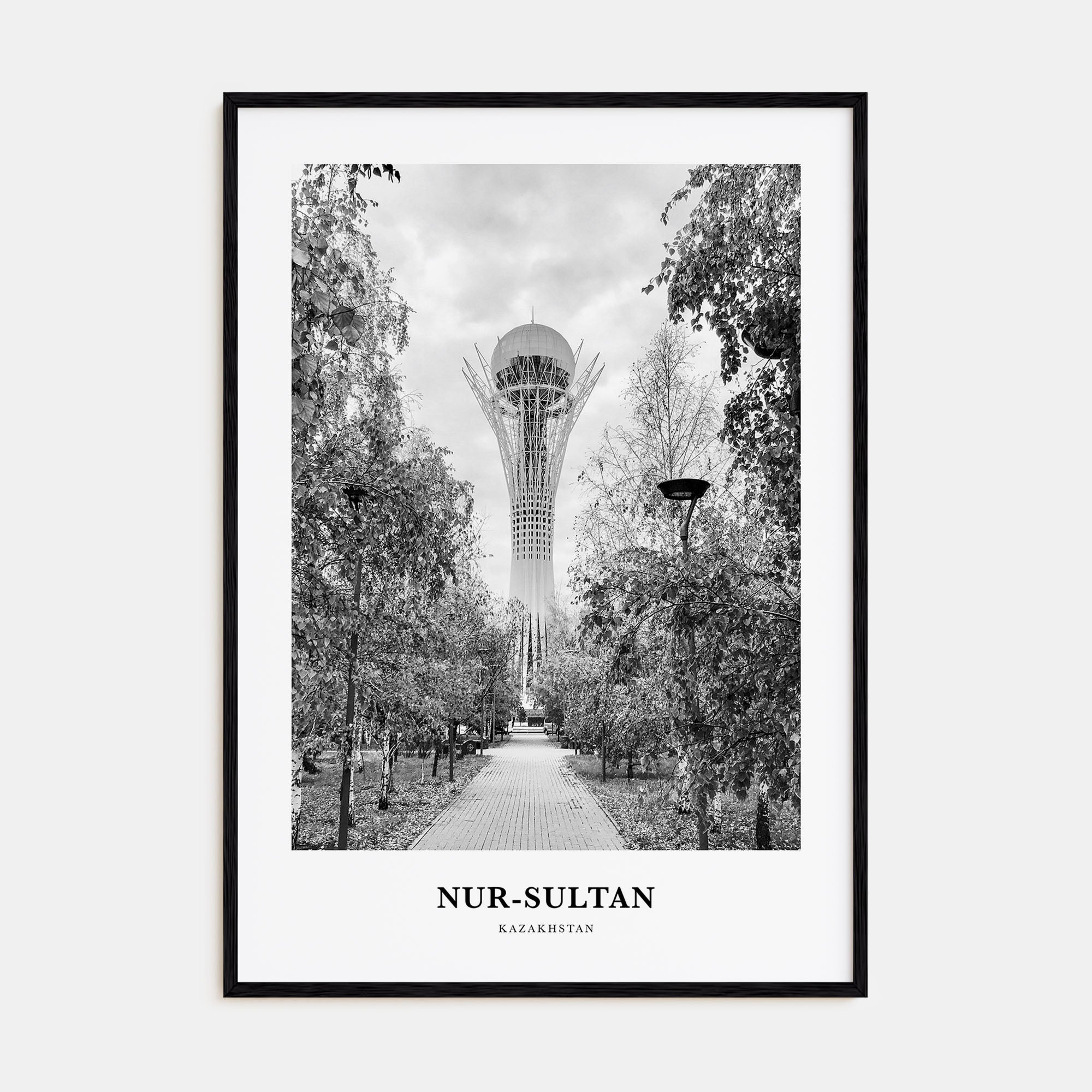 Nur-Sultan Portrait B&W Poster