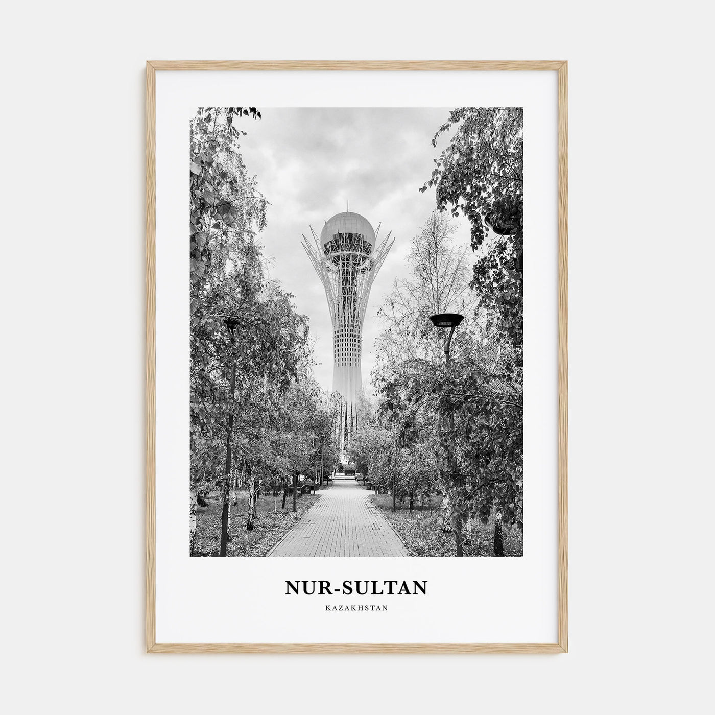 Nur-Sultan Portrait B&W Poster
