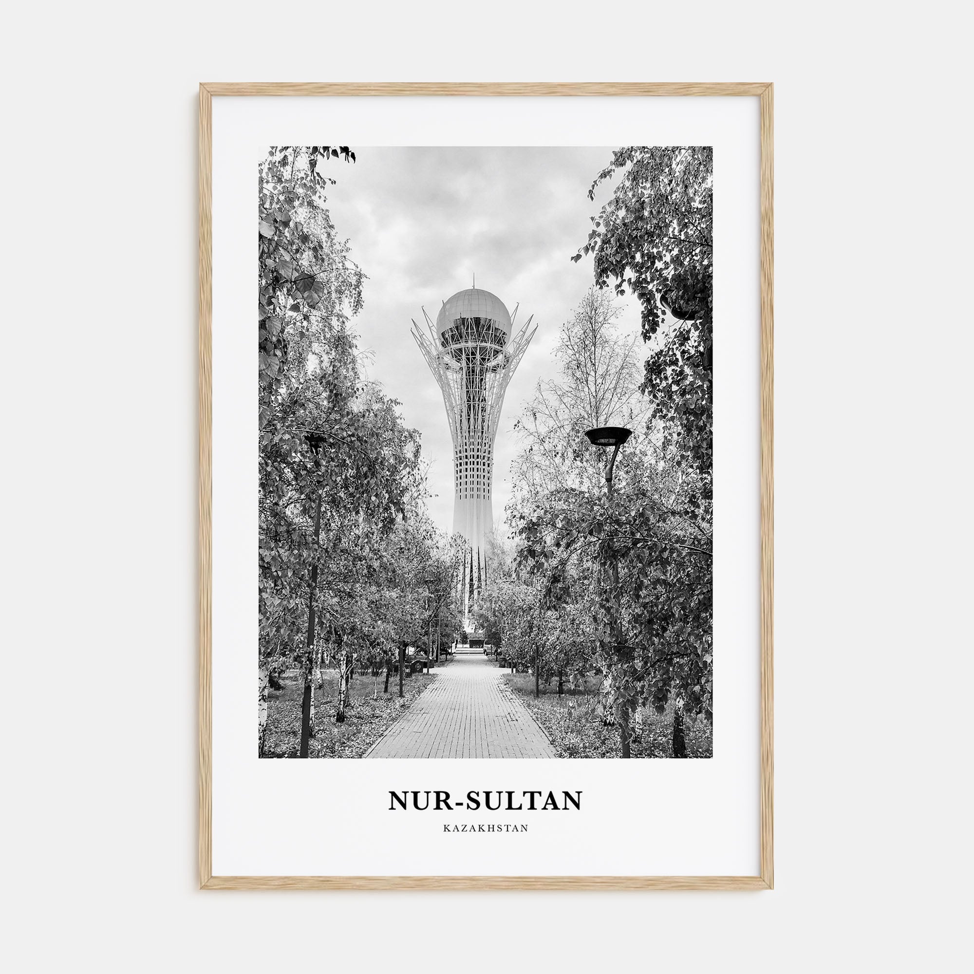 Nur-Sultan Portrait B&W Poster