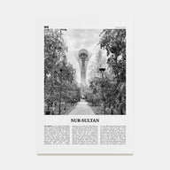 Nur-Sultan Travel B&W Poster
