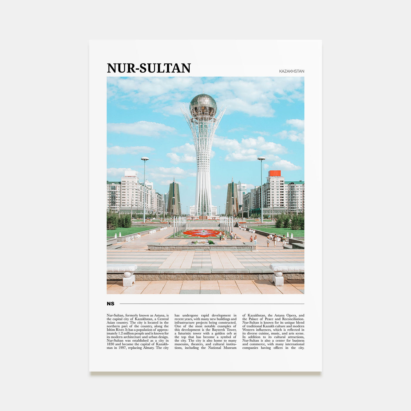 Nur-Sultan Travel Color Poster