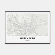 Nuremberg Map Landscape Poster