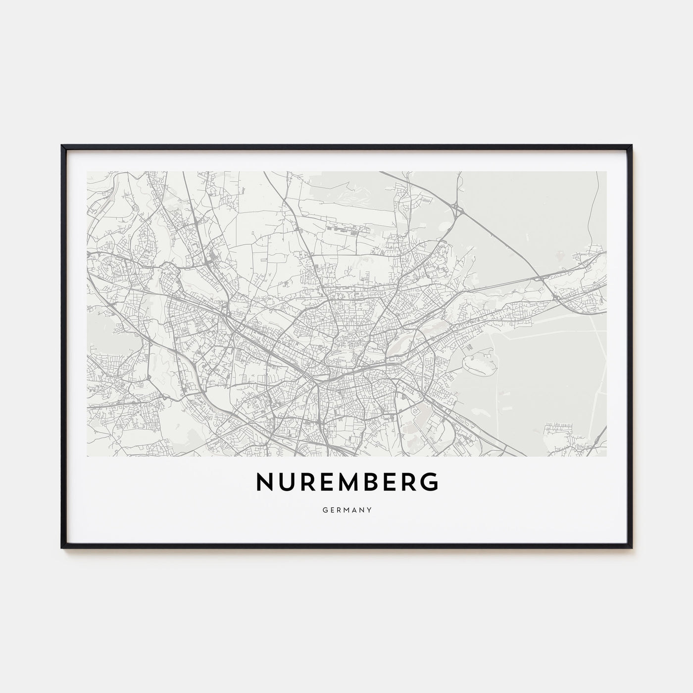 Nuremberg Map Landscape Poster