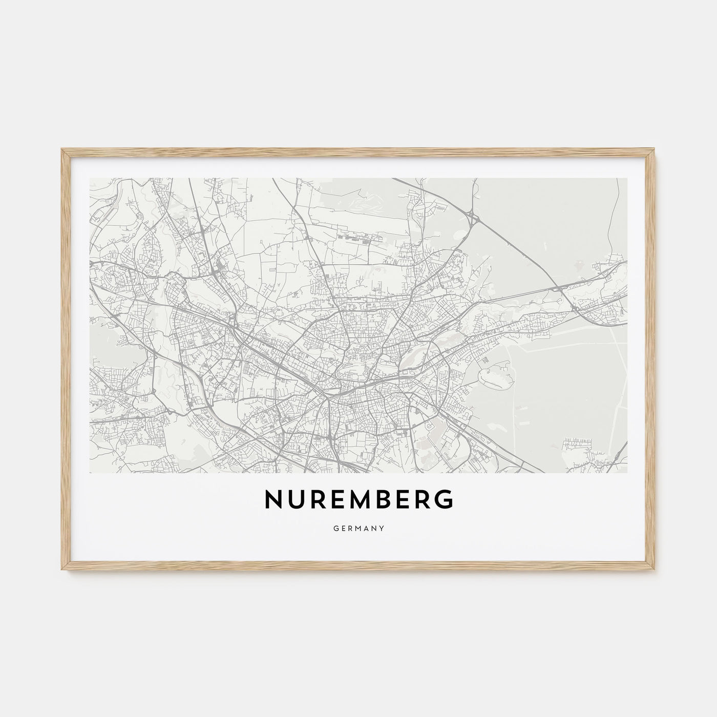Nuremberg Map Landscape Poster
