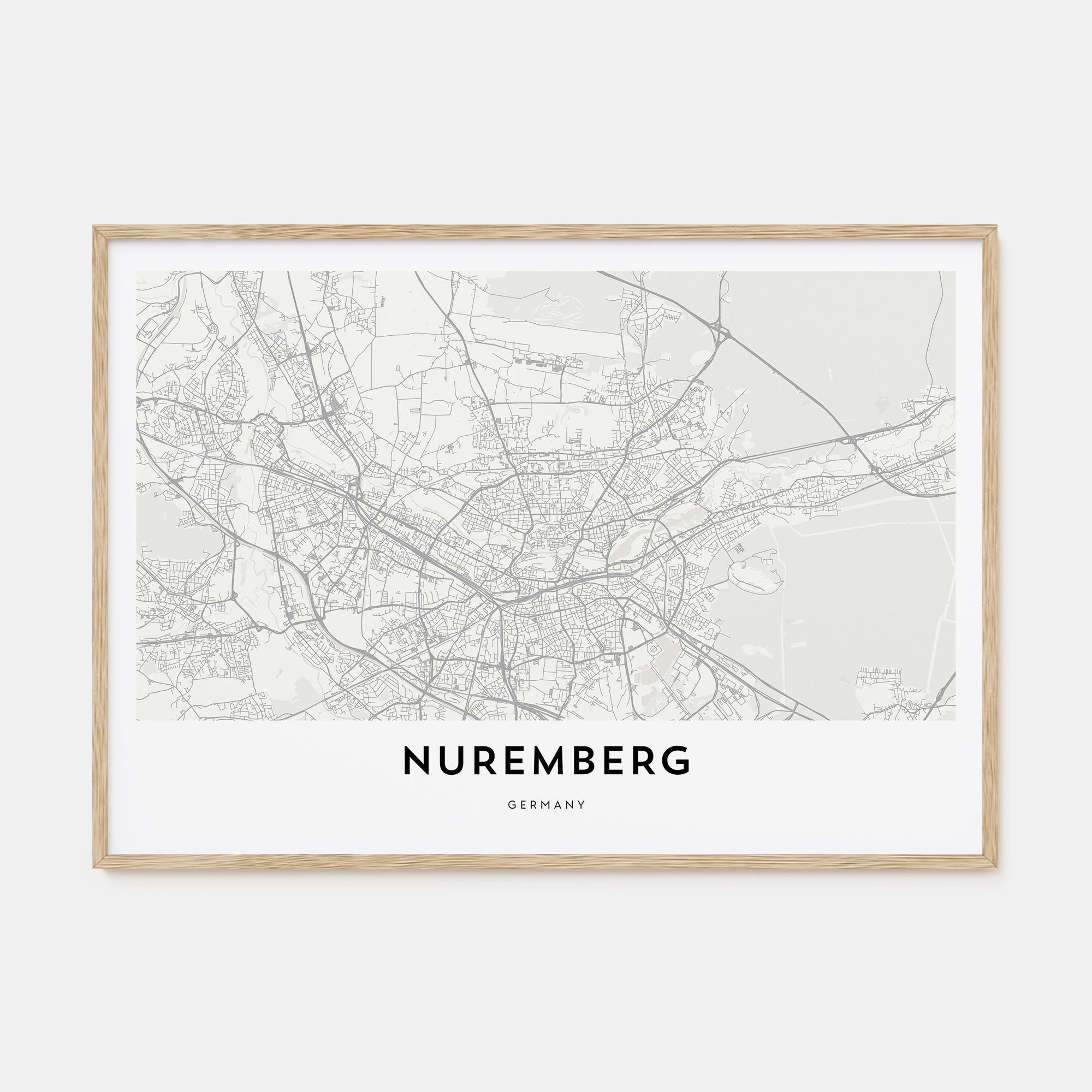 Nuremberg Map Landscape Poster