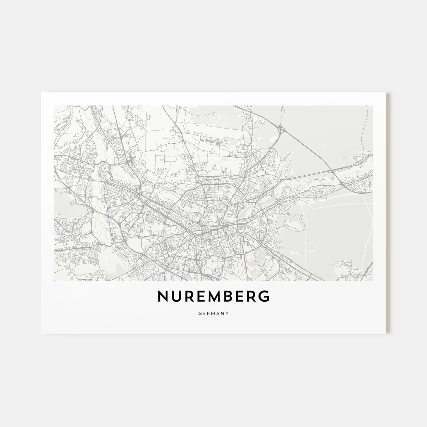 Nuremberg Map Landscape Poster