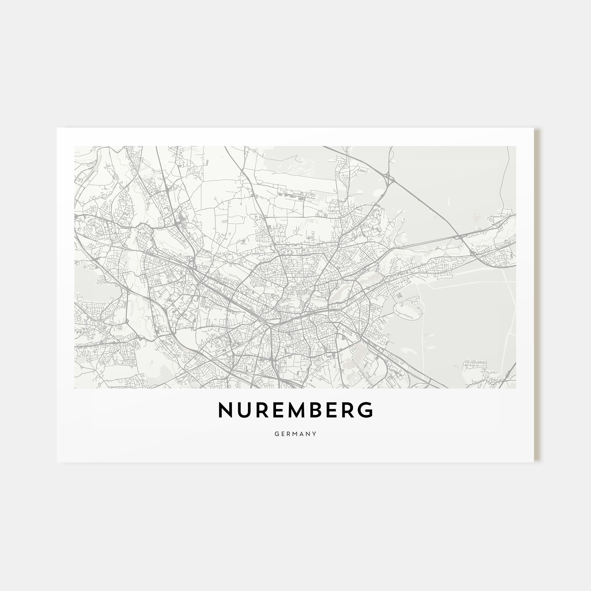 Nuremberg Map Landscape Poster