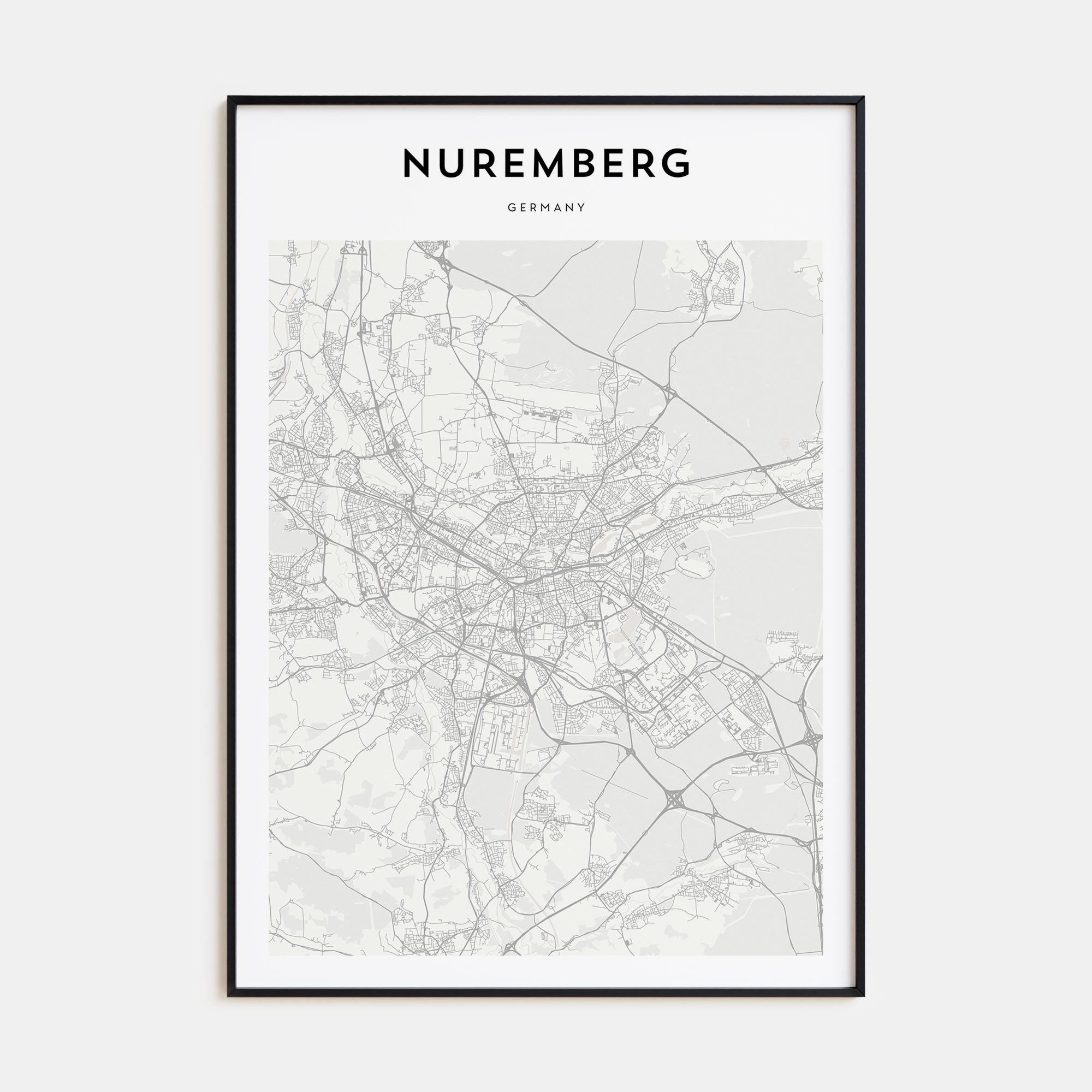 Nuremberg Map Portrait Poster