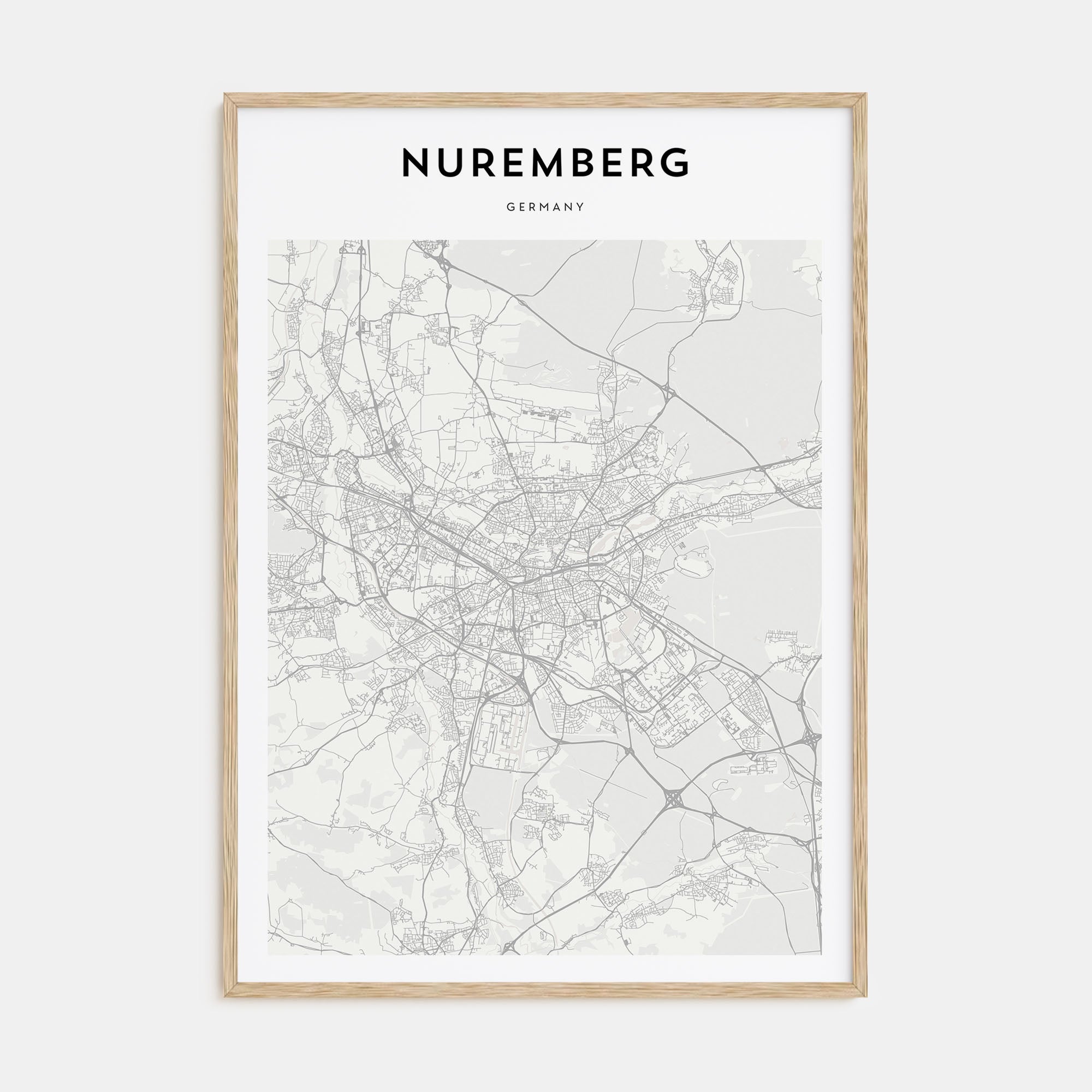 Nuremberg Map Portrait Poster