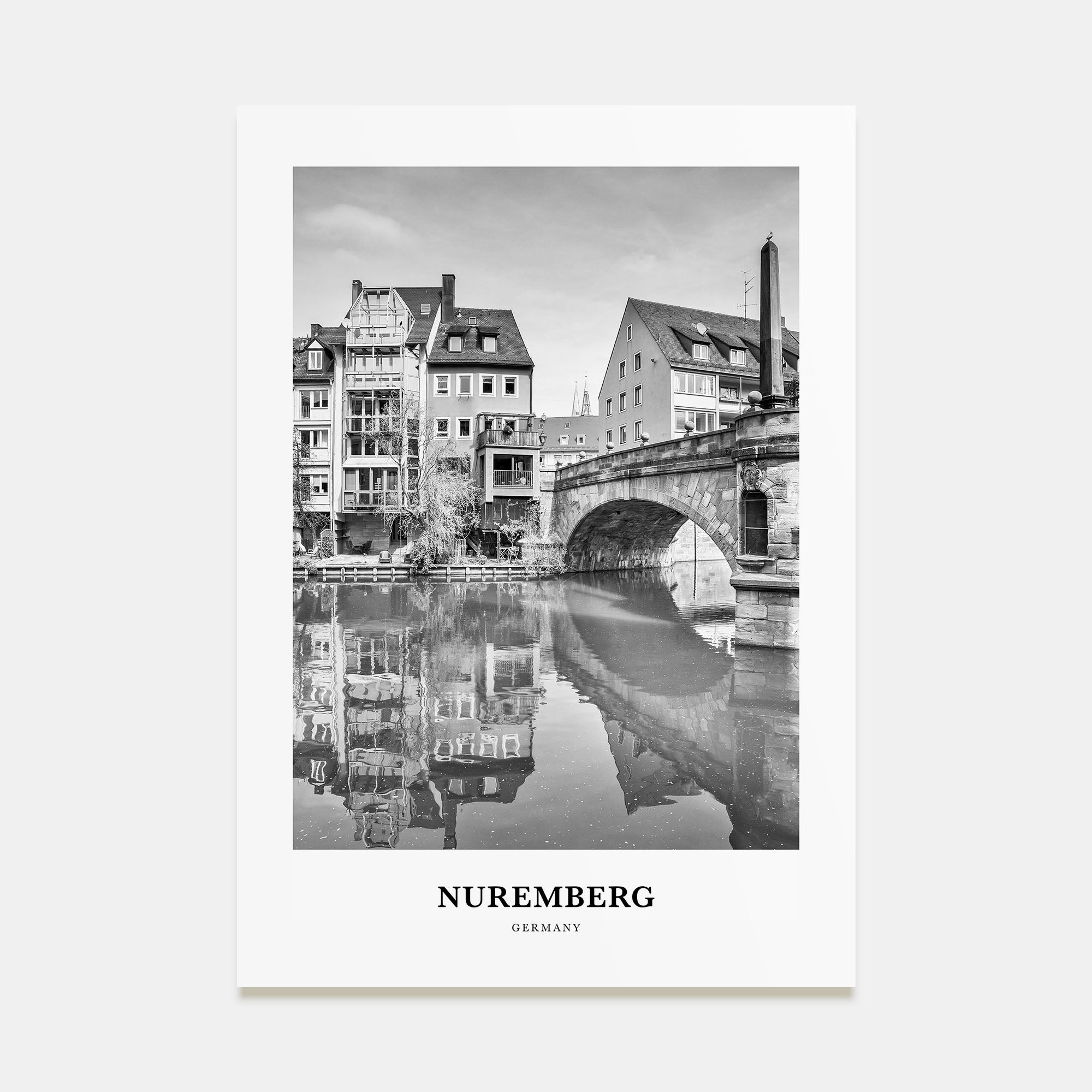 Nuremberg Portrait B&W Poster