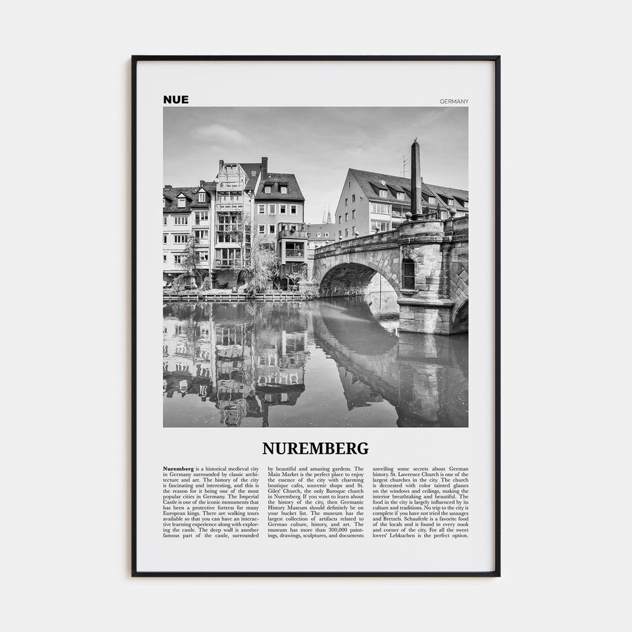 Nuremberg Travel B&W Poster