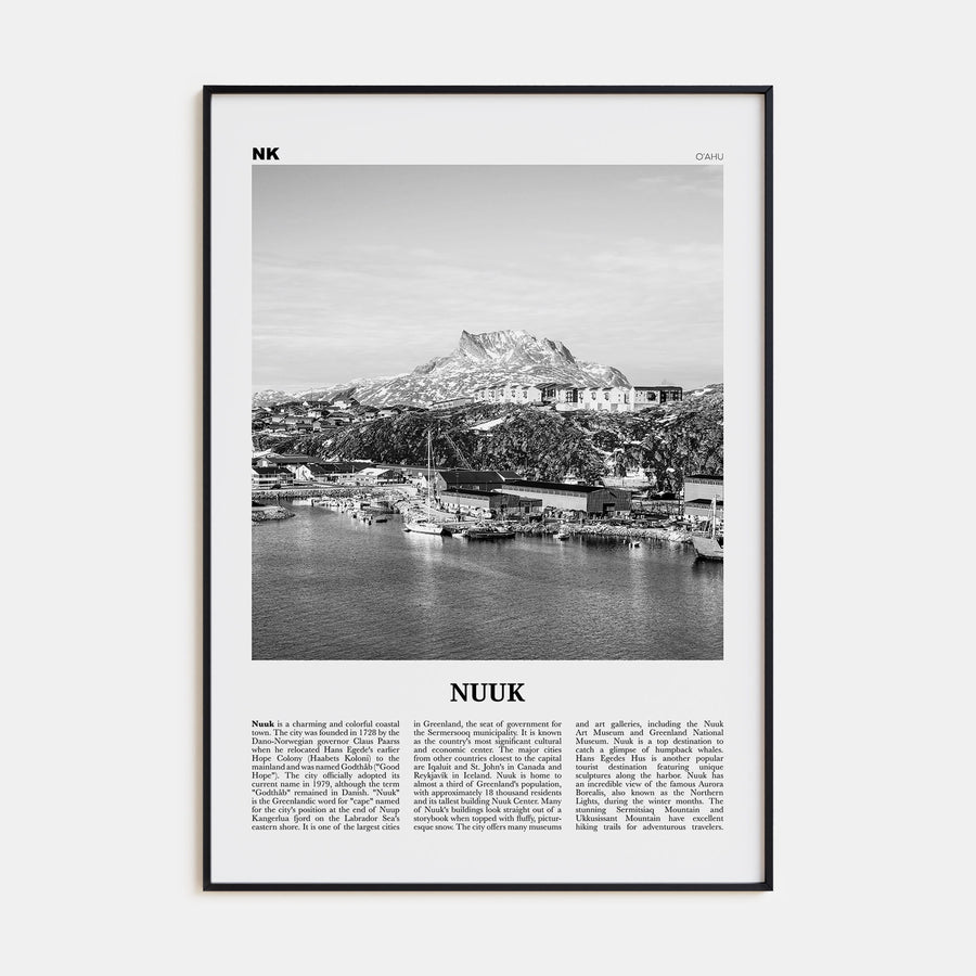 Nuuk Travel B&W Poster