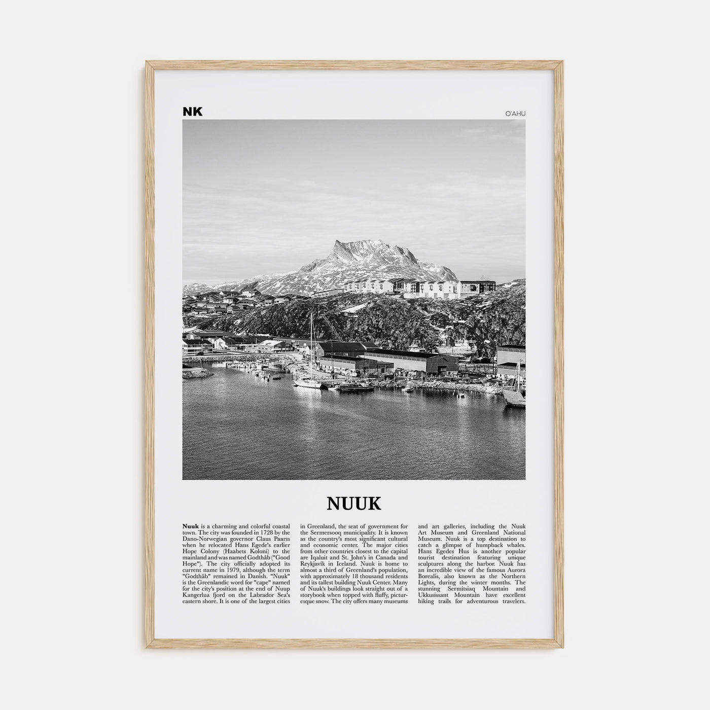 Nuuk Travel B&W Poster