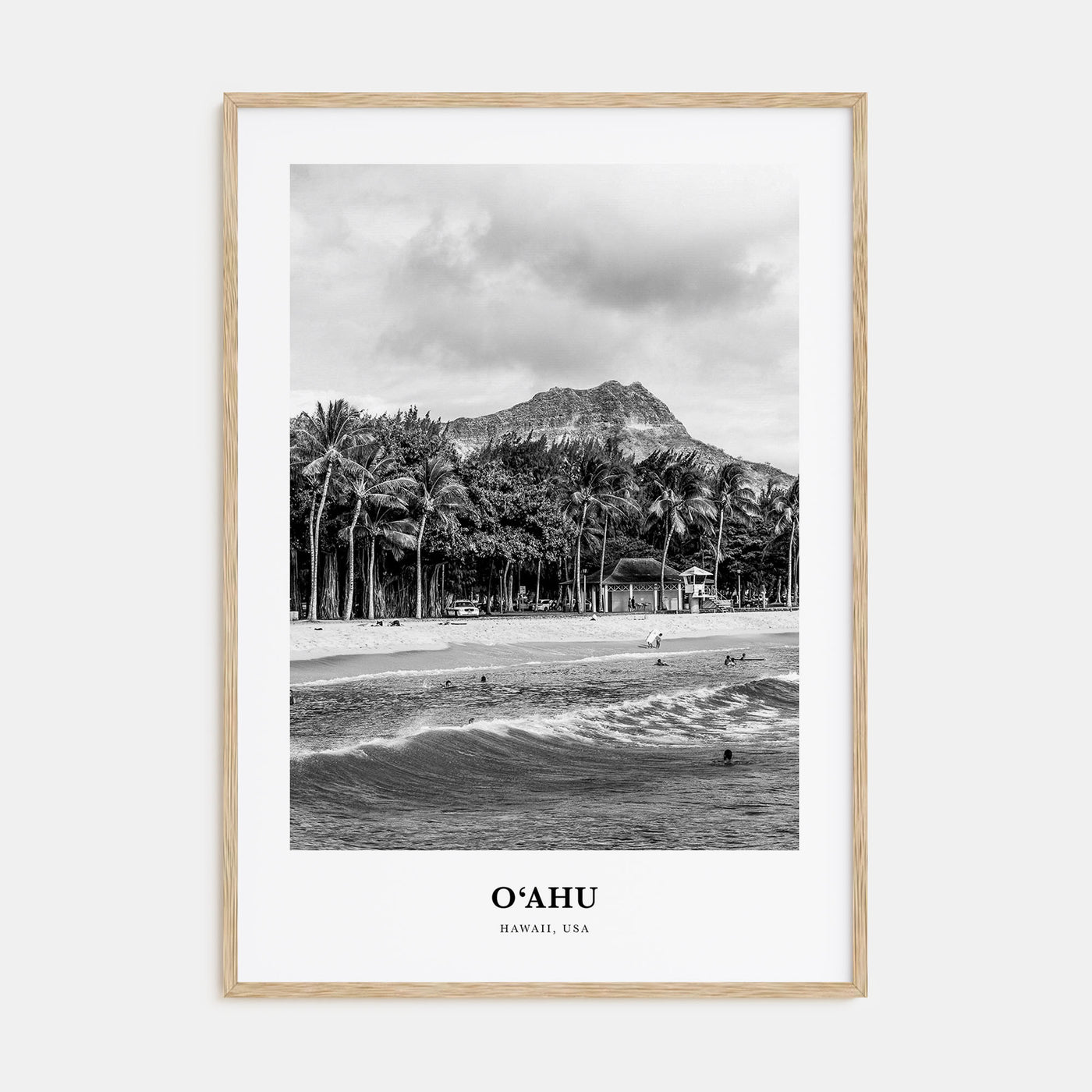 O‘ahu Portrait B&W Poster