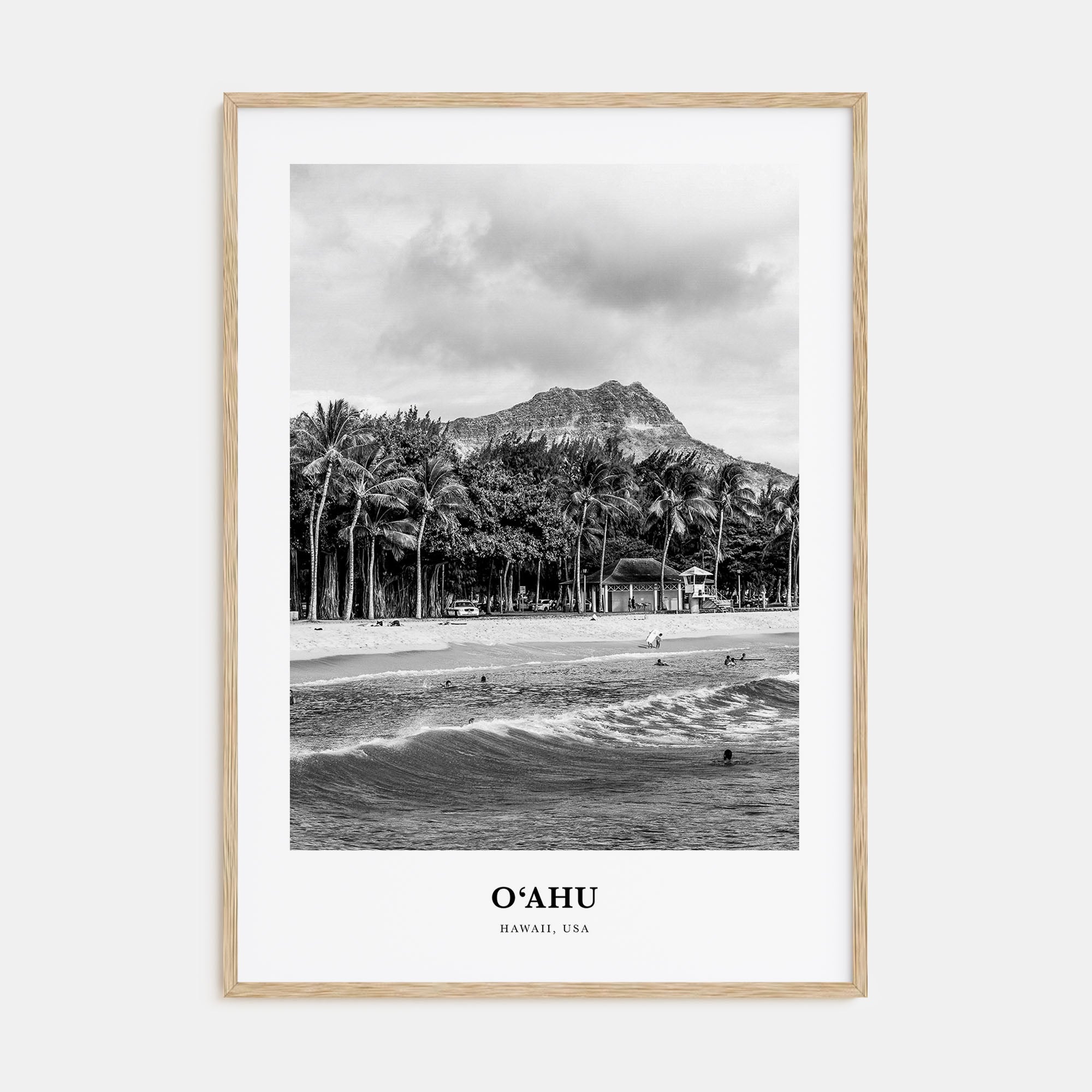 O‘ahu Portrait B&W Poster