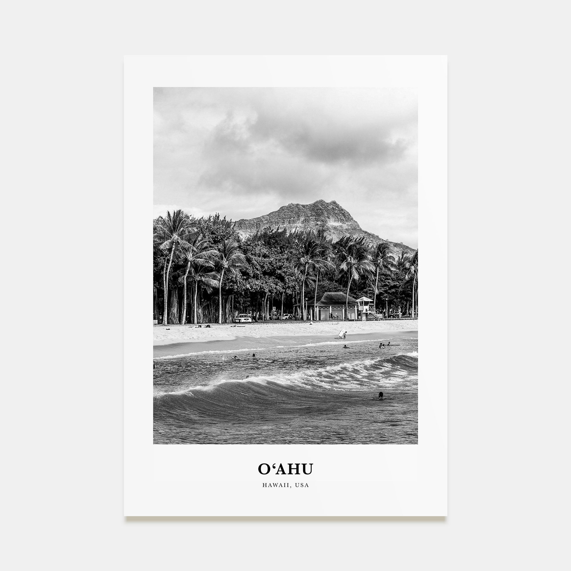 O‘ahu Portrait B&W Poster