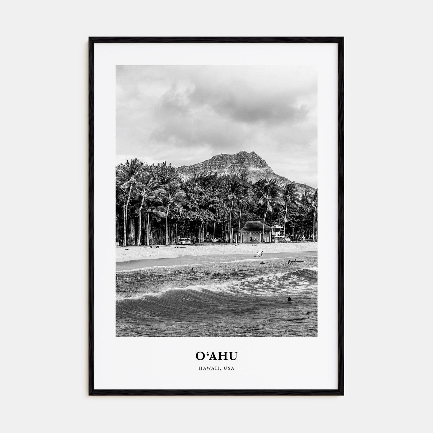 O‘ahu Portrait B&W Poster