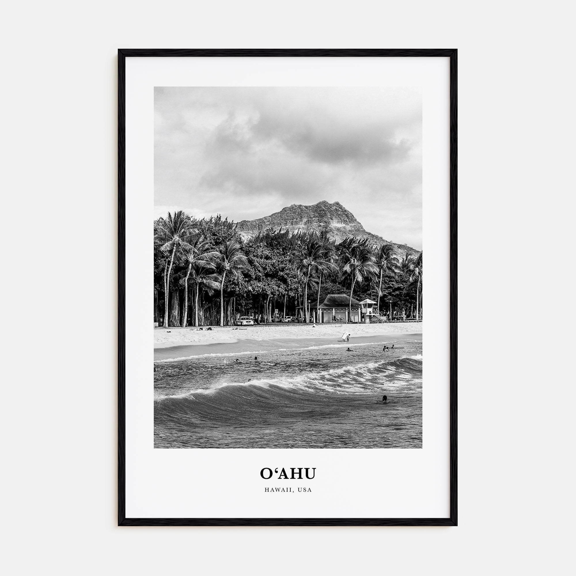 O‘ahu Portrait B&W Poster