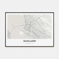Oakland Map Landscape Poster