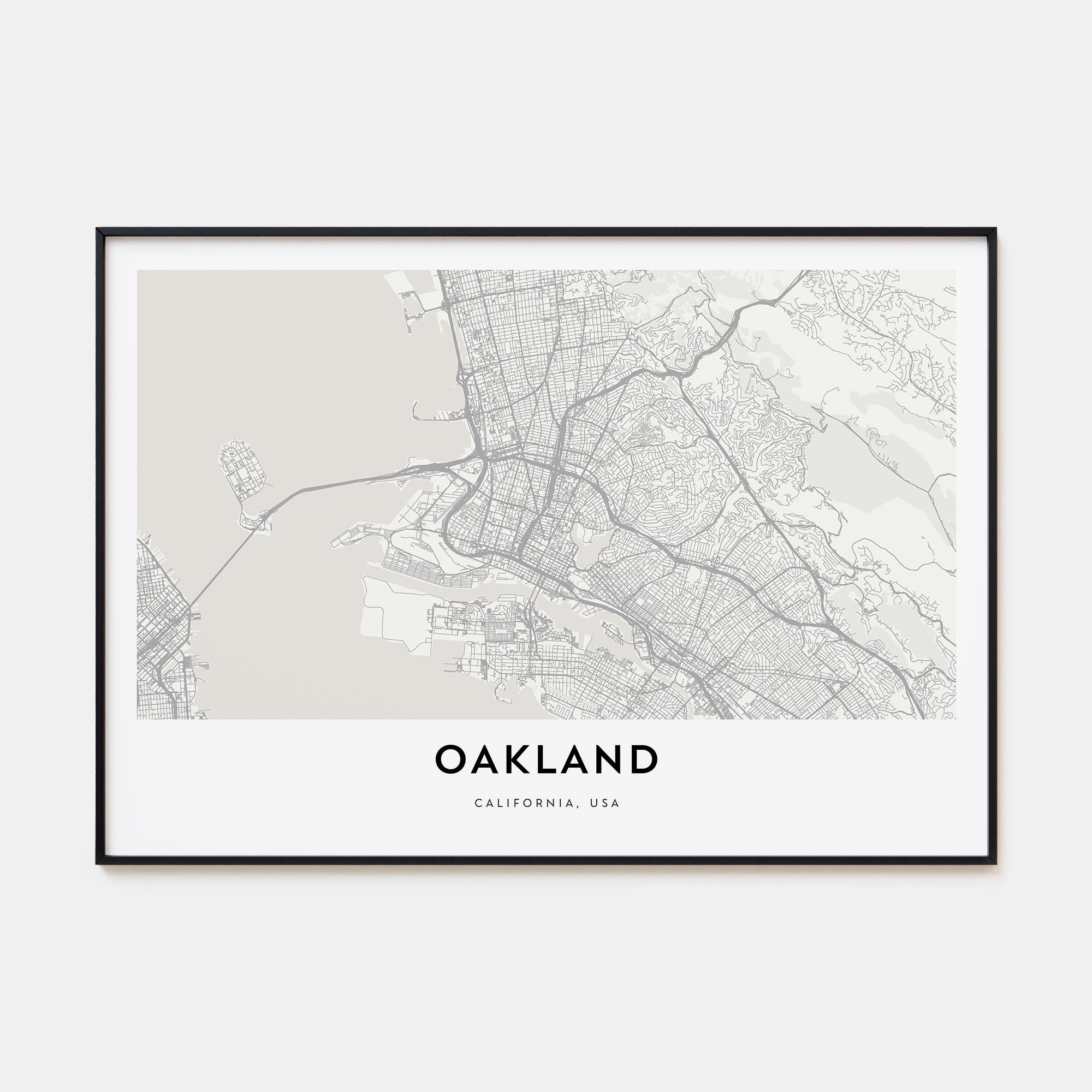 Oakland Map Landscape Poster