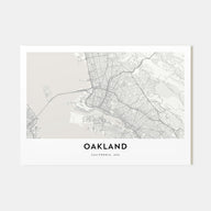 Oakland Map Landscape Poster