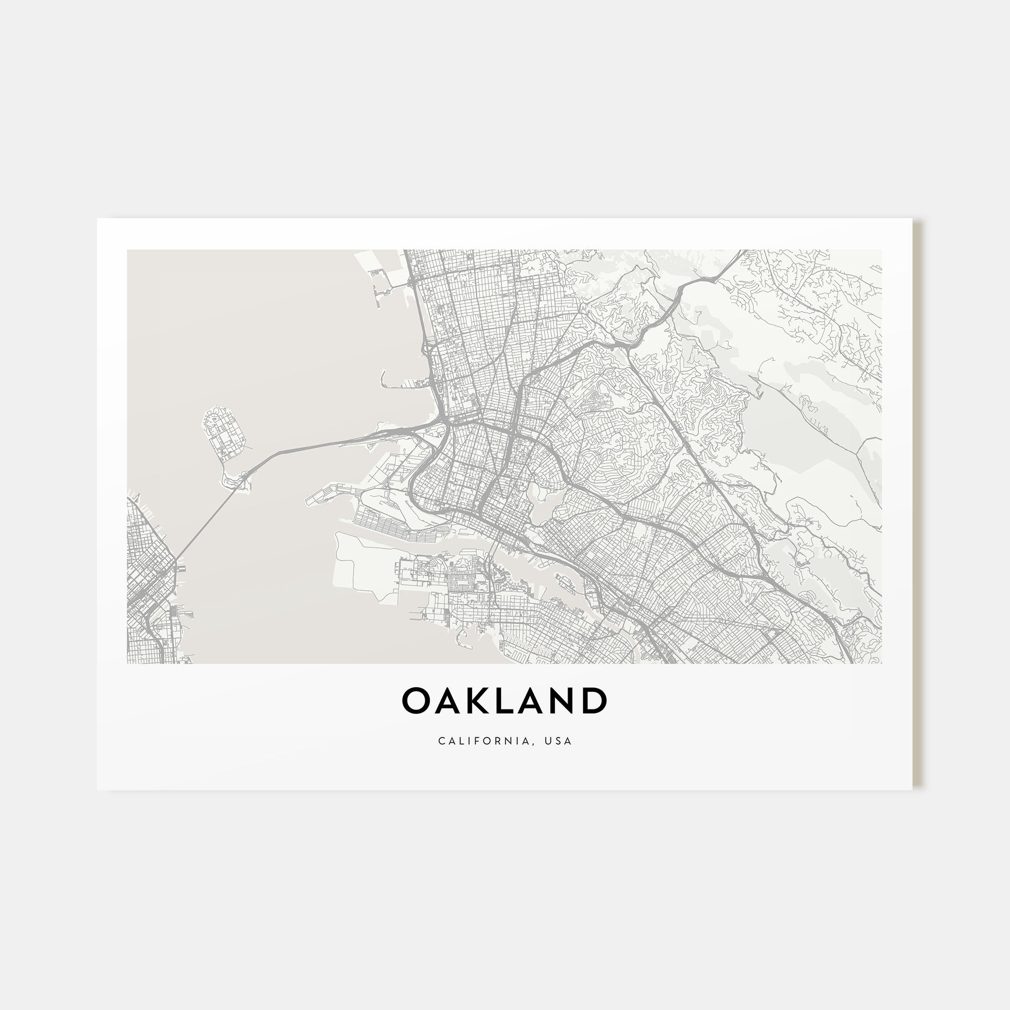 Oakland Map Landscape Poster