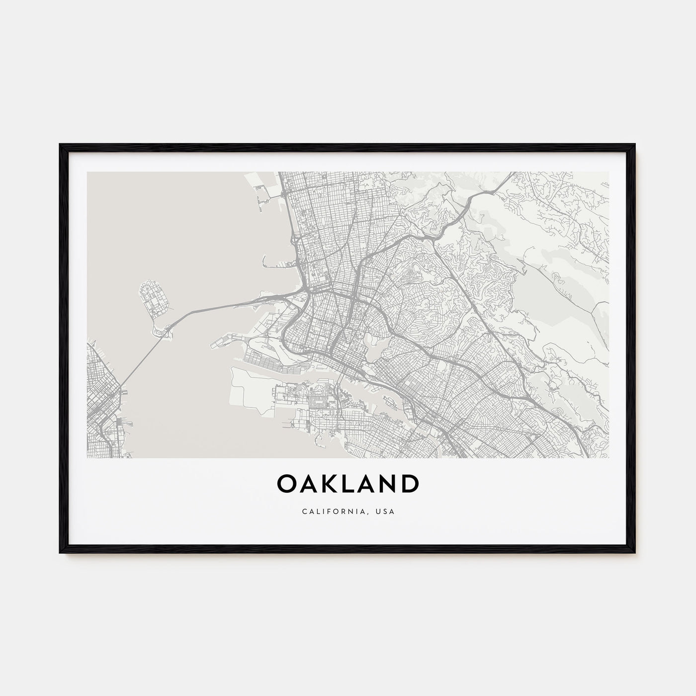Oakland Map Landscape Poster