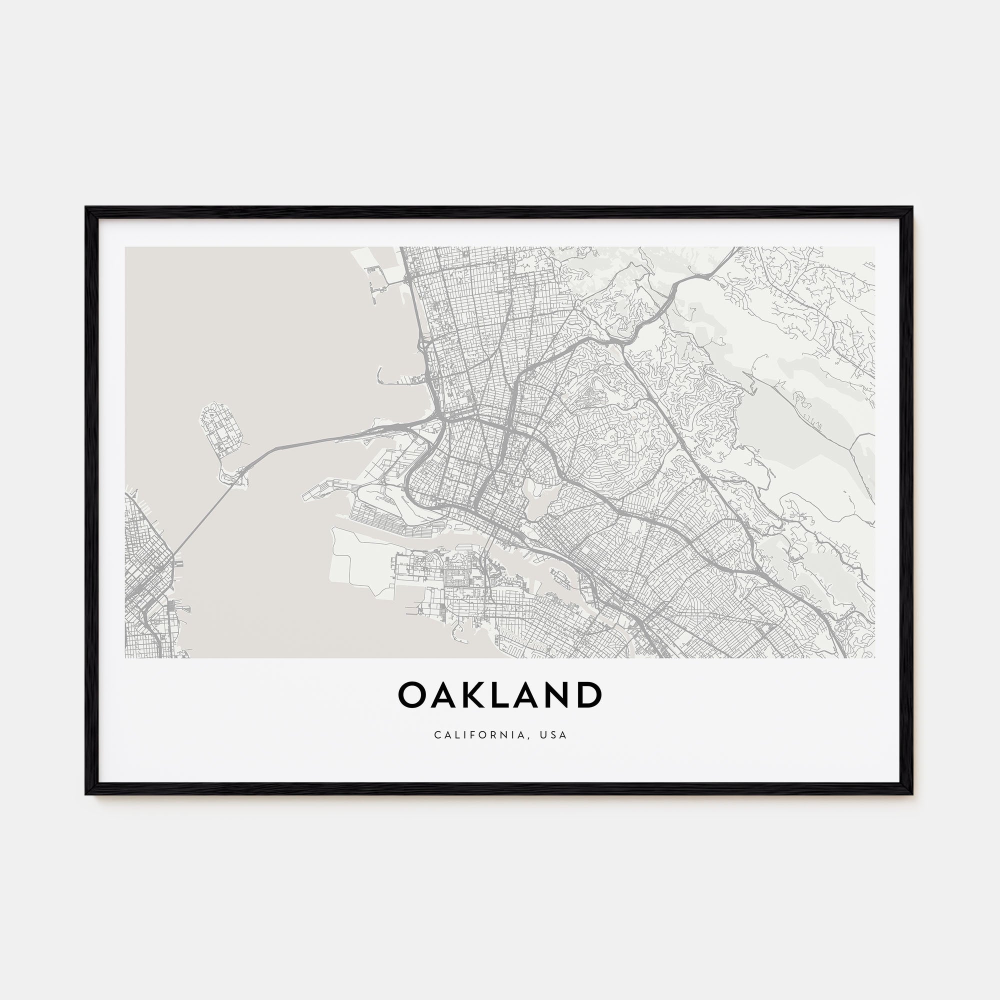 Oakland Map Landscape Poster