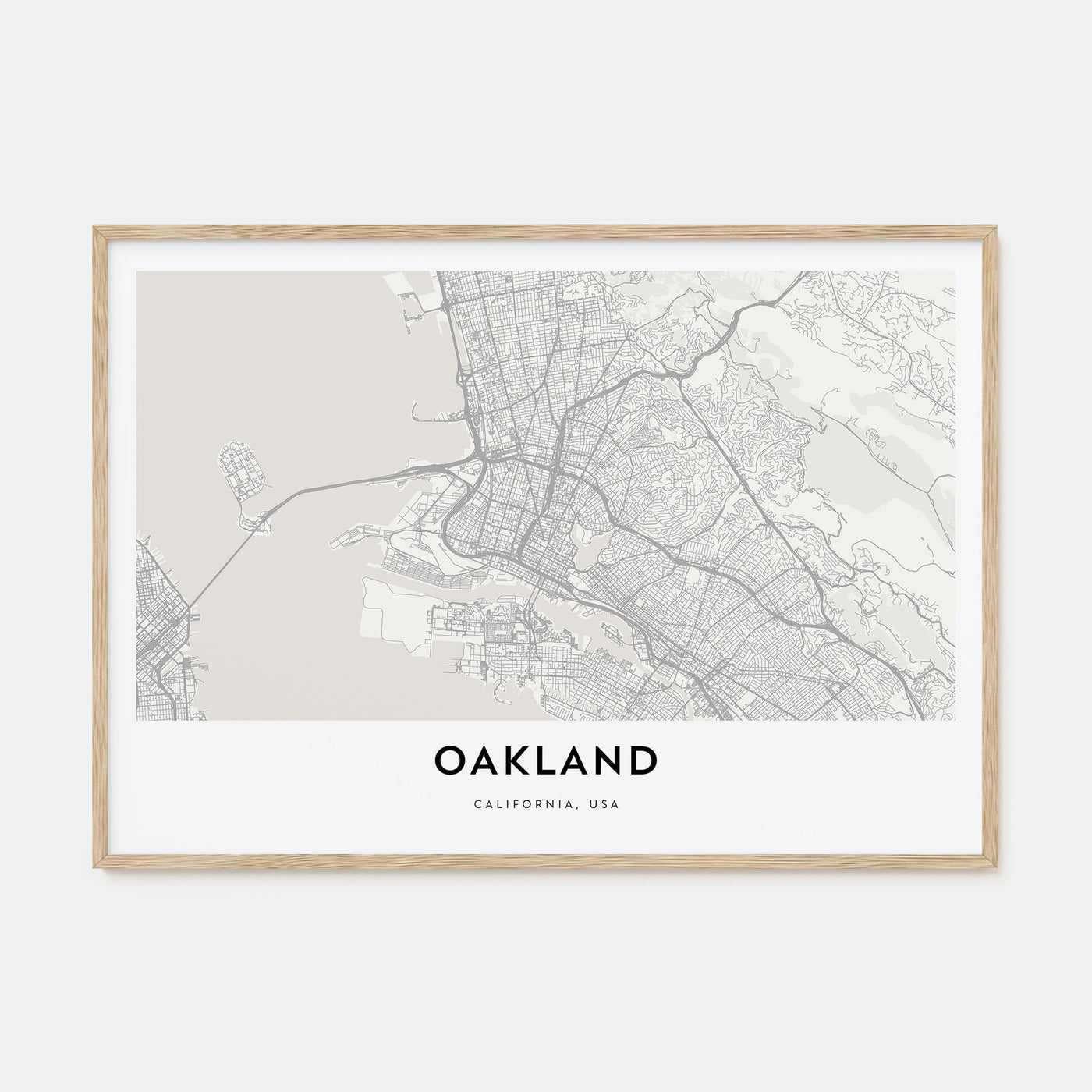 Oakland Map Landscape Poster