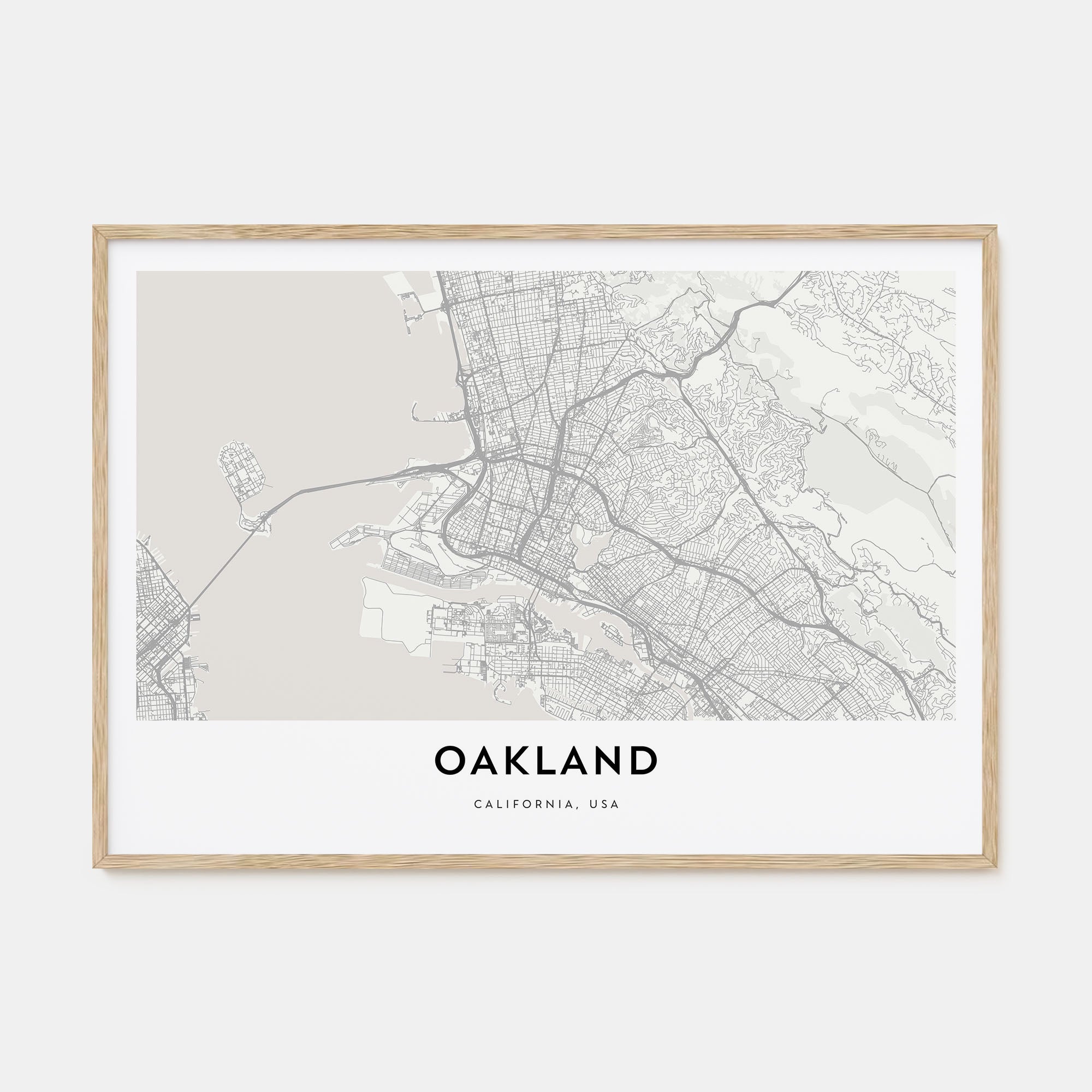 Oakland Map Landscape Poster