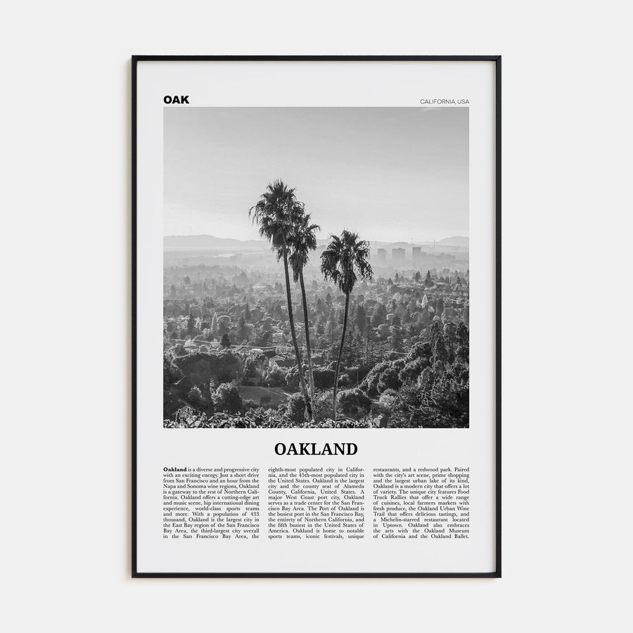 Oakland Travel B&W No 2 Poster