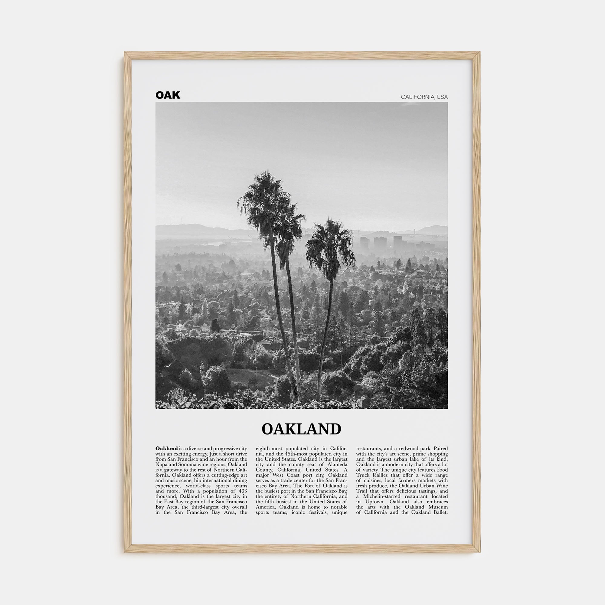 Oakland Travel B&W No 2 Poster