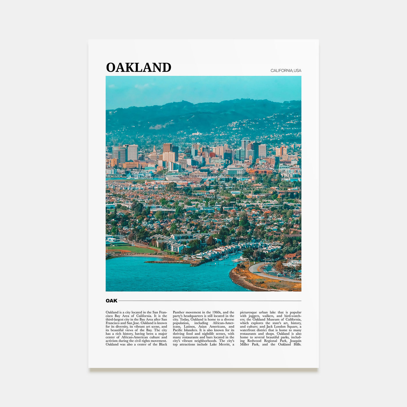 Oakland Travel Color Poster