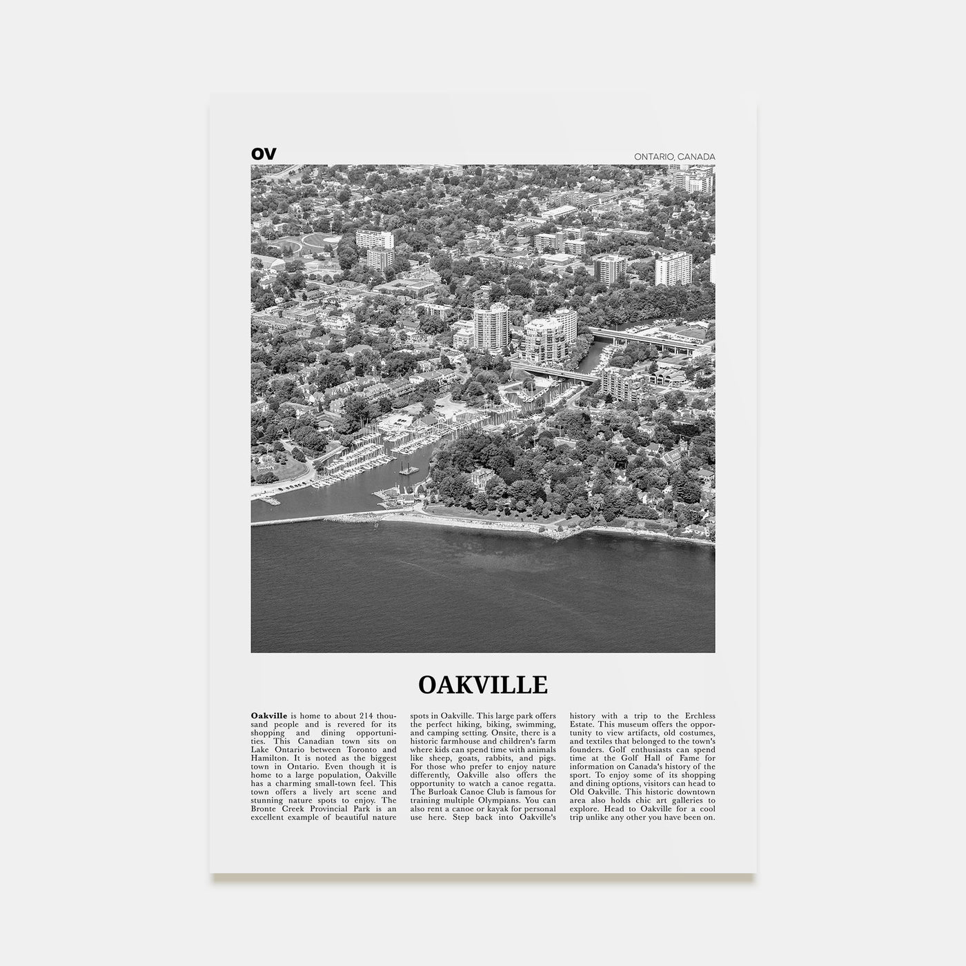 Oakville Travel B&W Poster