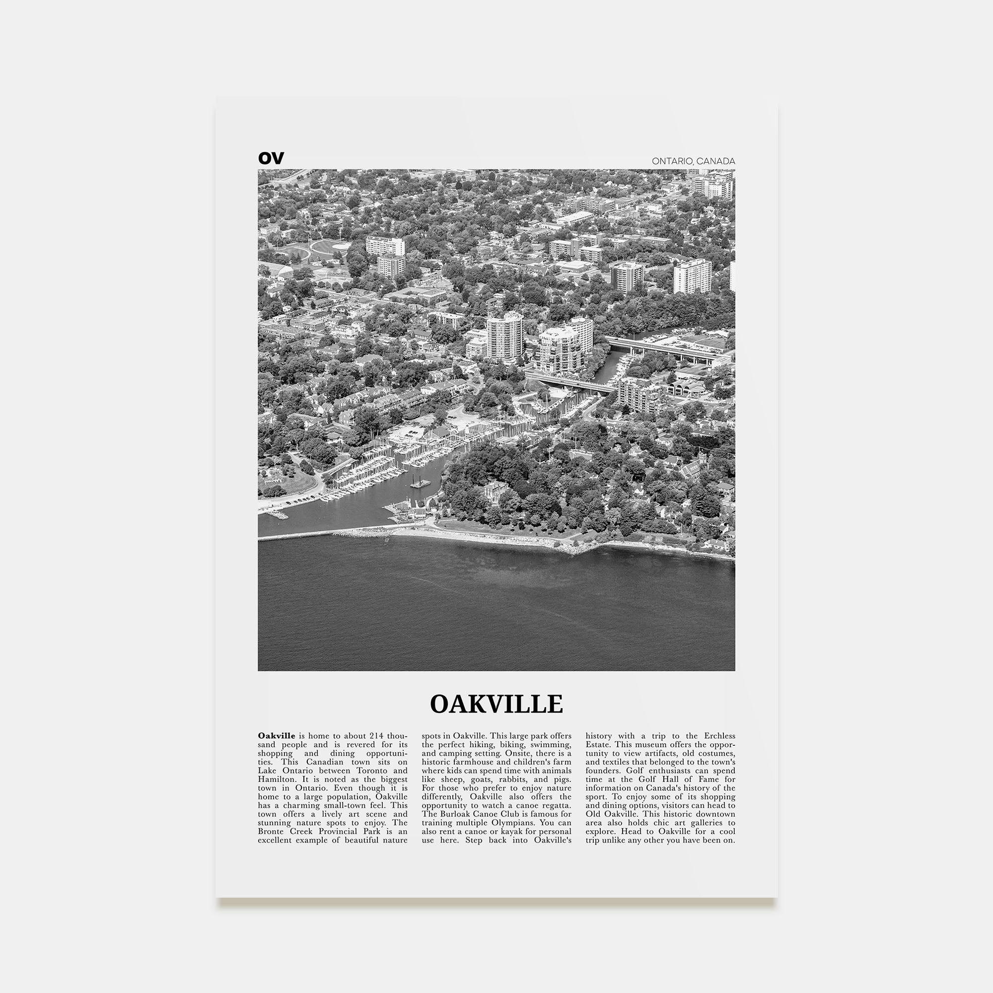 Oakville Travel B&W Poster
