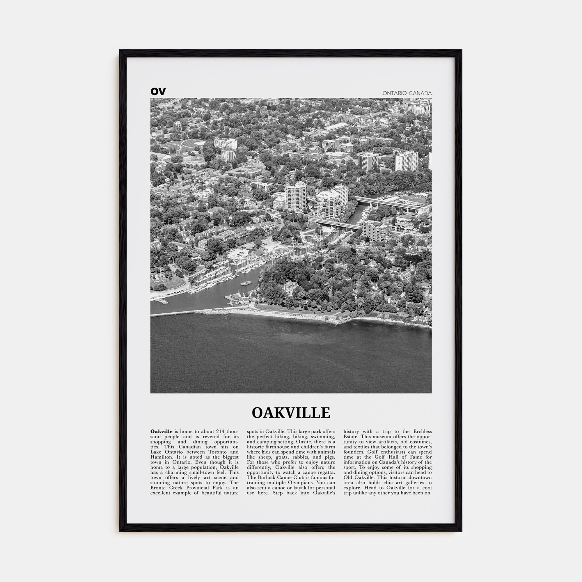 Oakville Travel B&W Poster