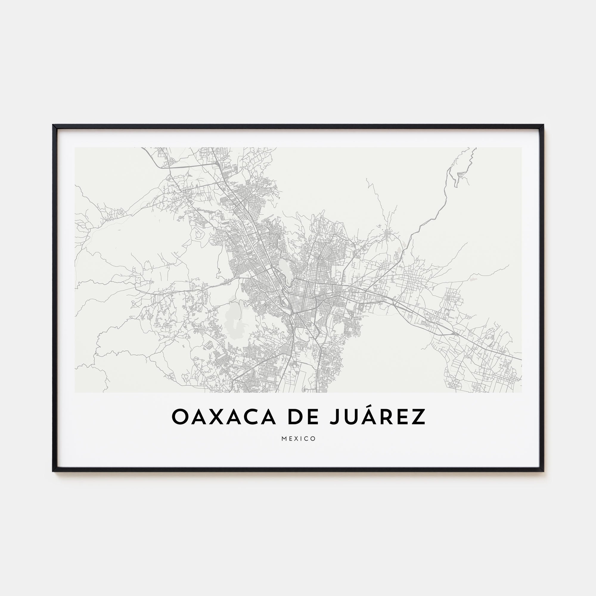 Oaxaca de Juárez  Map Landscape Poster