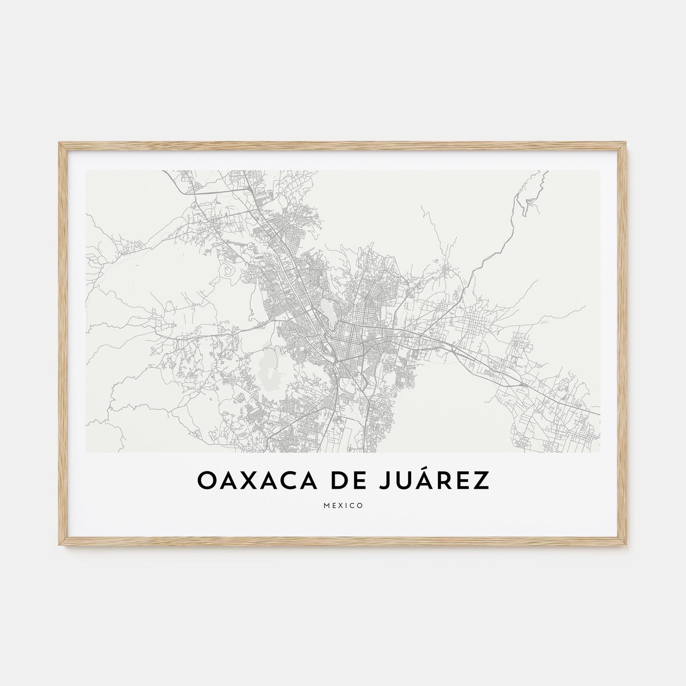 Oaxaca de Juárez  Map Landscape Poster