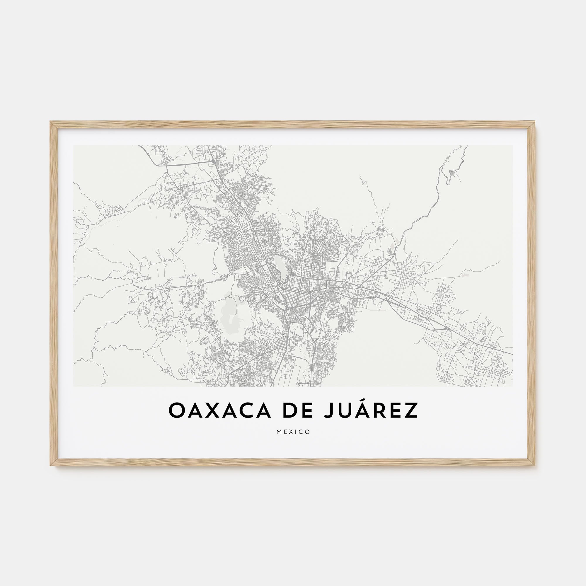 Oaxaca de Juárez  Map Landscape Poster