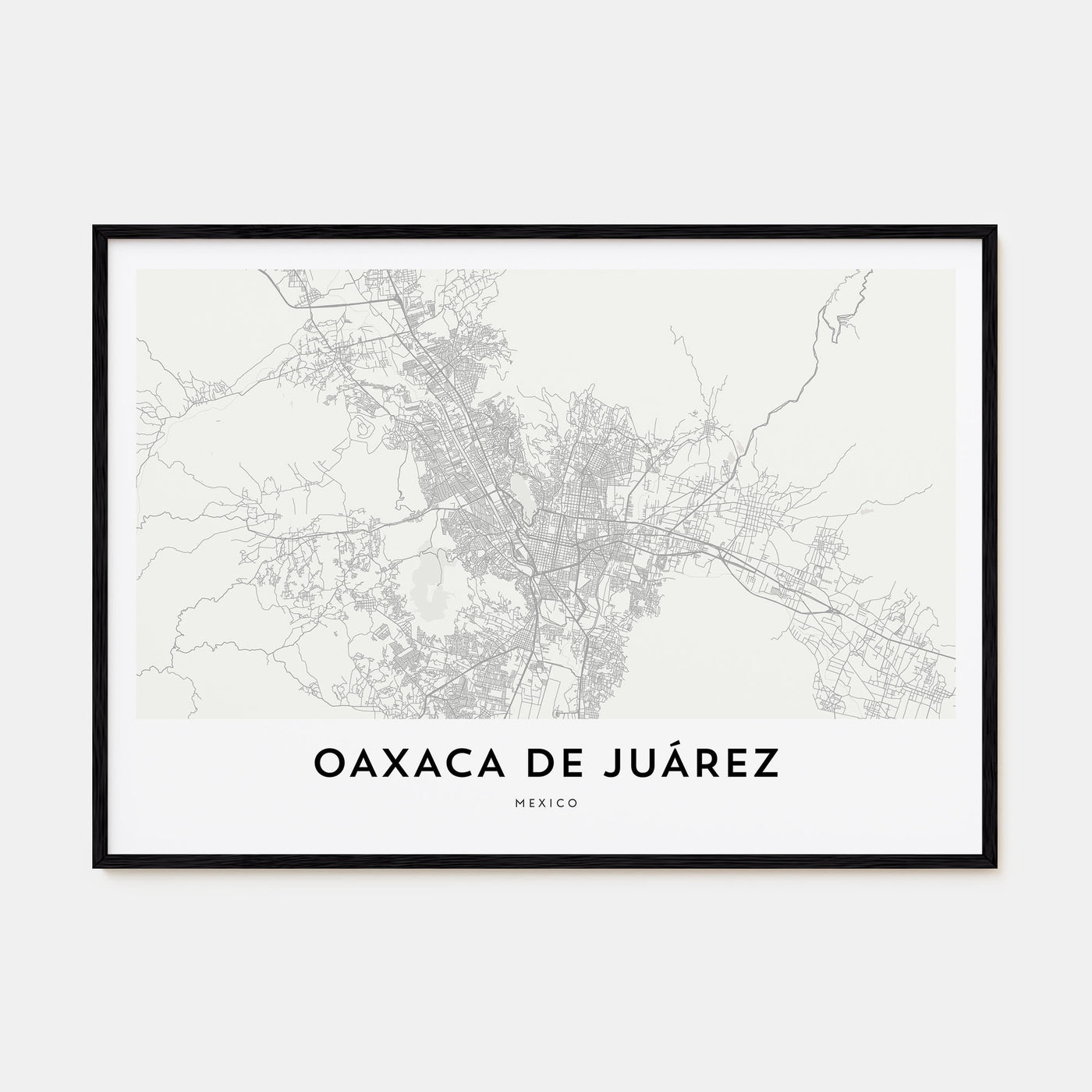 Oaxaca de Juárez  Map Landscape Poster