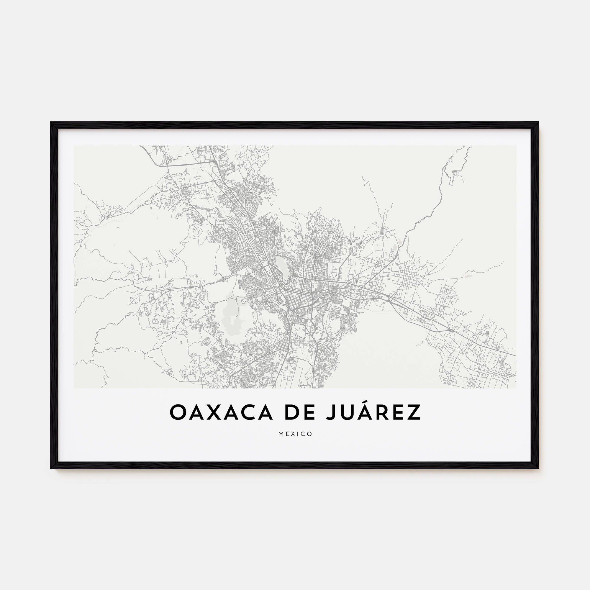 Oaxaca de Juárez  Map Landscape Poster