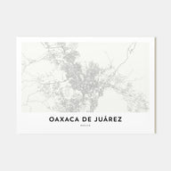 Oaxaca de Juárez  Map Landscape Poster