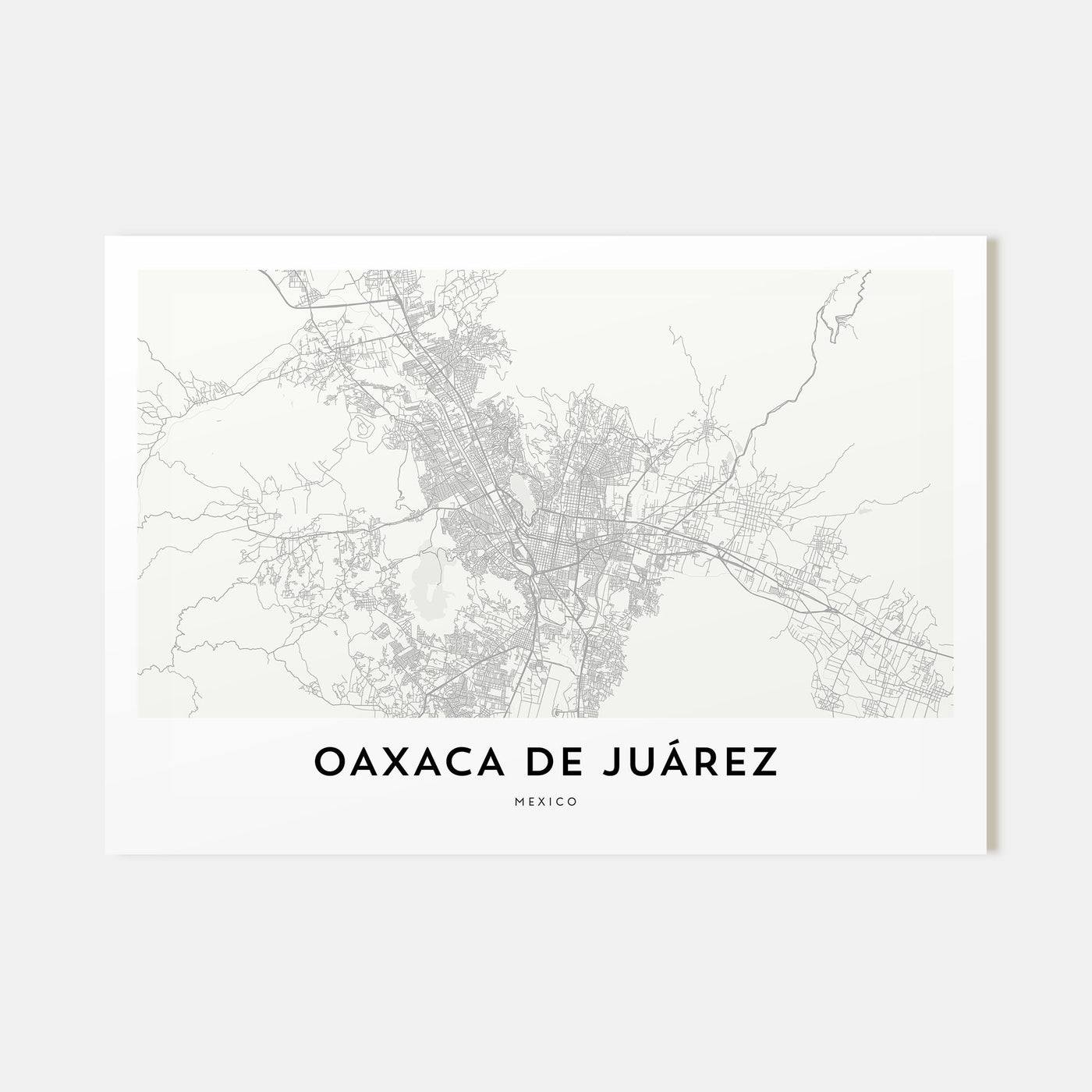 Oaxaca de Juárez  Map Landscape Poster