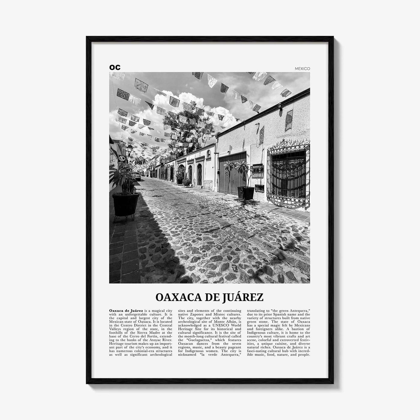 Oaxaca De Juarez Print Black and White, Oaxaca Wall Art, Oaxaca Poster, Oaxaca Photo, Oaxaca Wall Decor, Mexico, Oaxaca de Juarez